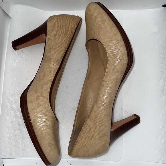 Cole Haan cheetah faded print over pattern beige leather pumps shoes Sz 10 - Picture 7 of 10